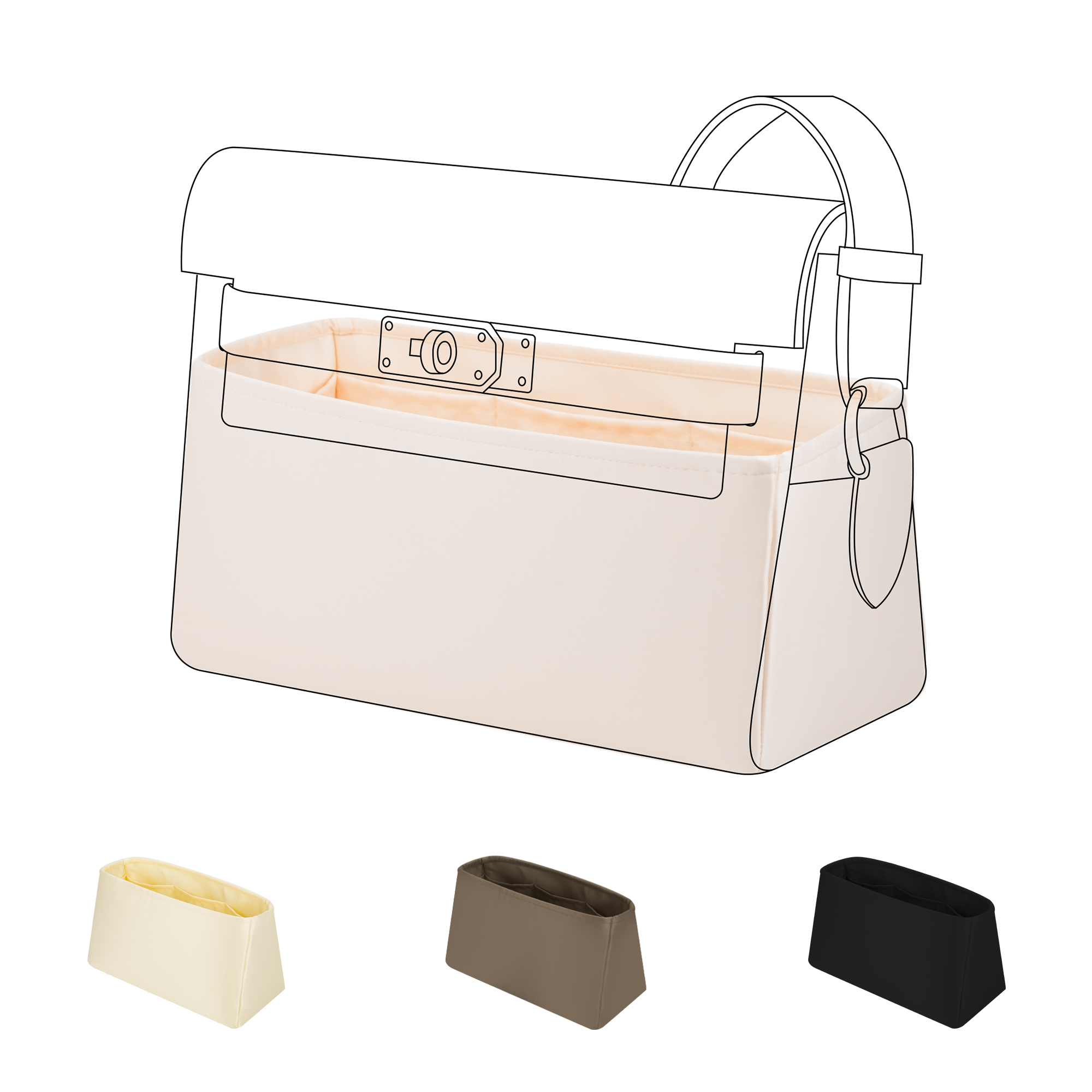 Luxury Bags Hermes - Organizer per borsa in seta DGAZ,